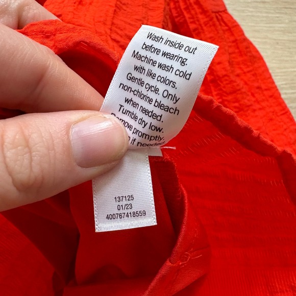 Nine West Sleeveless Gauze Maxi Dress Women's XXL Color Orange/Red - Picture 4 of 8